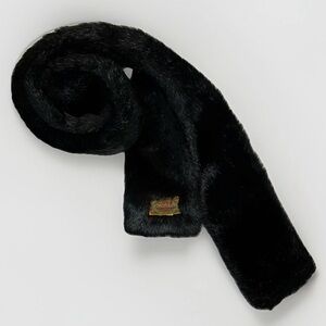 The Scala Collection Vintage Faux Fur Collar Scarf Wrap Black Soft Plush 34inch